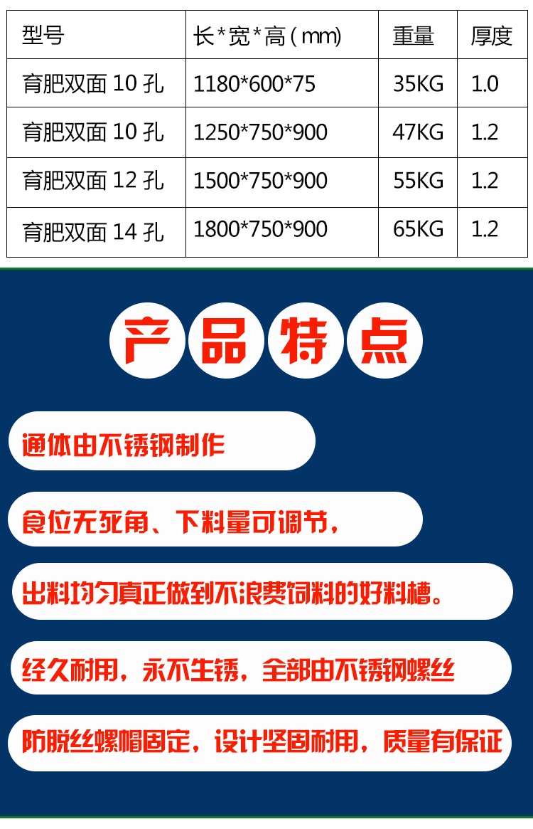 猪食槽产品特点